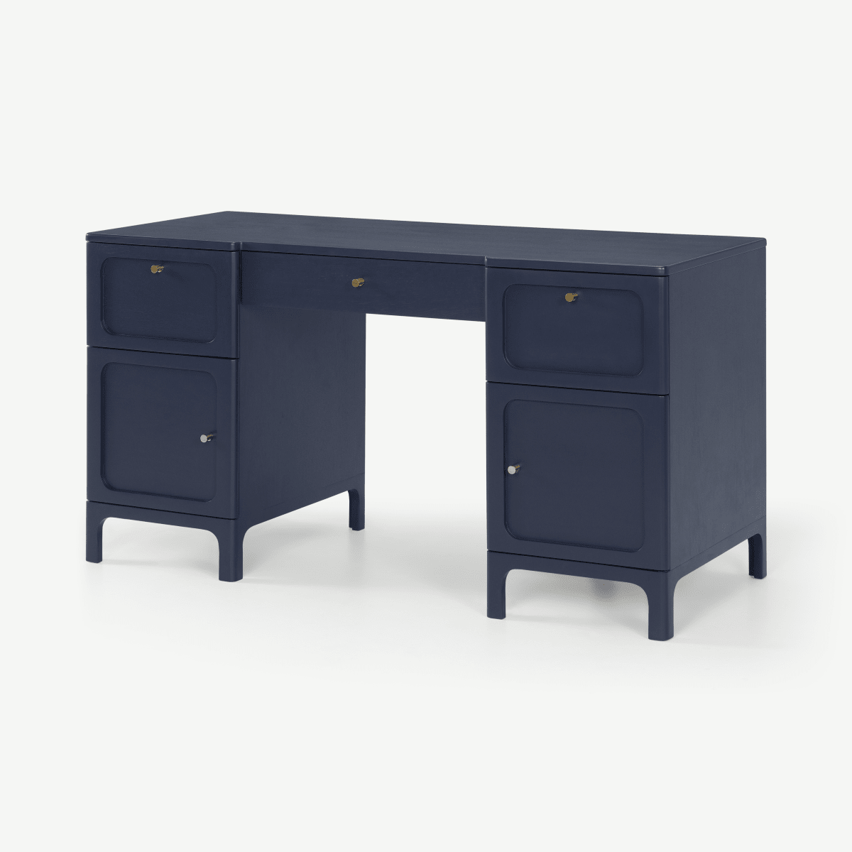 Bromley Wide Desk, Deep Navy & Grey