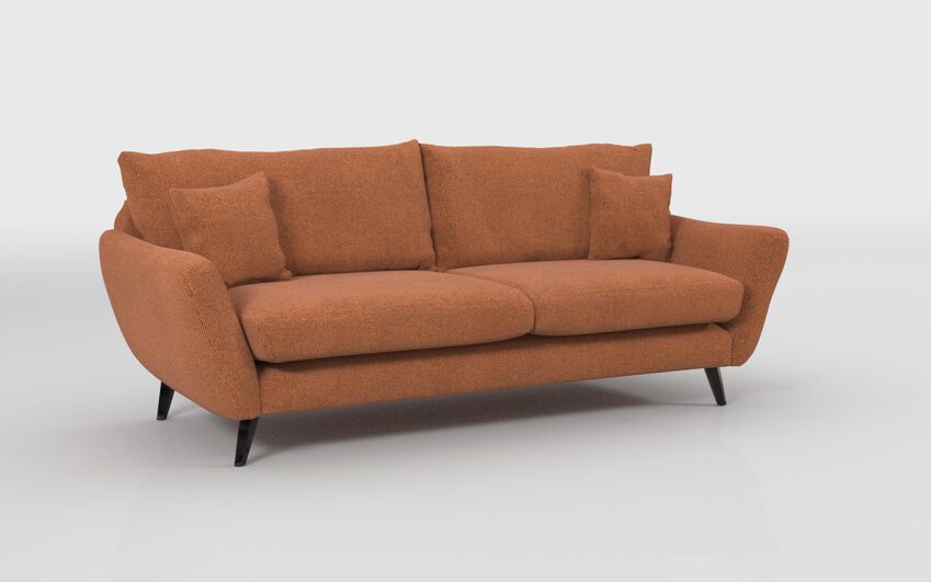 Orange Fabric Edale 4 Seater Sofa