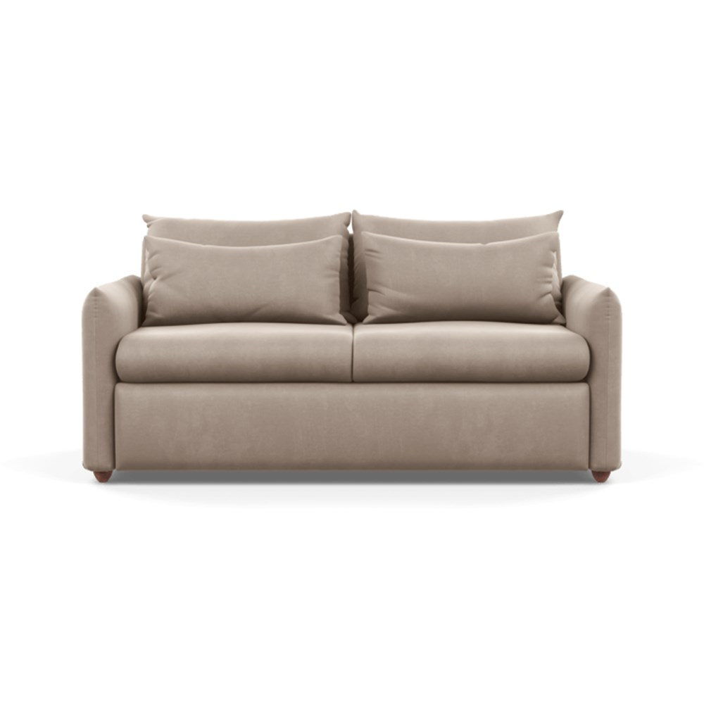 Heal's Pillow Sofa Bed Varese Velvet Dove Chestnut Stain Feet