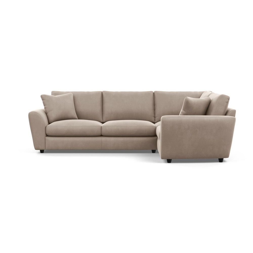 Heal's Snooze Right Hand Facing Corner Sofa Varese Velvet Dove Black Feet