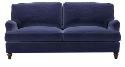 Bluebell 3 Seat Sofa Bed in Prussian Blue Cotton Matt Velvet - sofa.com