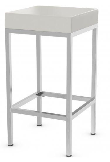 netfurniture Fernow Briushed Satin Frame Stool Fixed Height in White