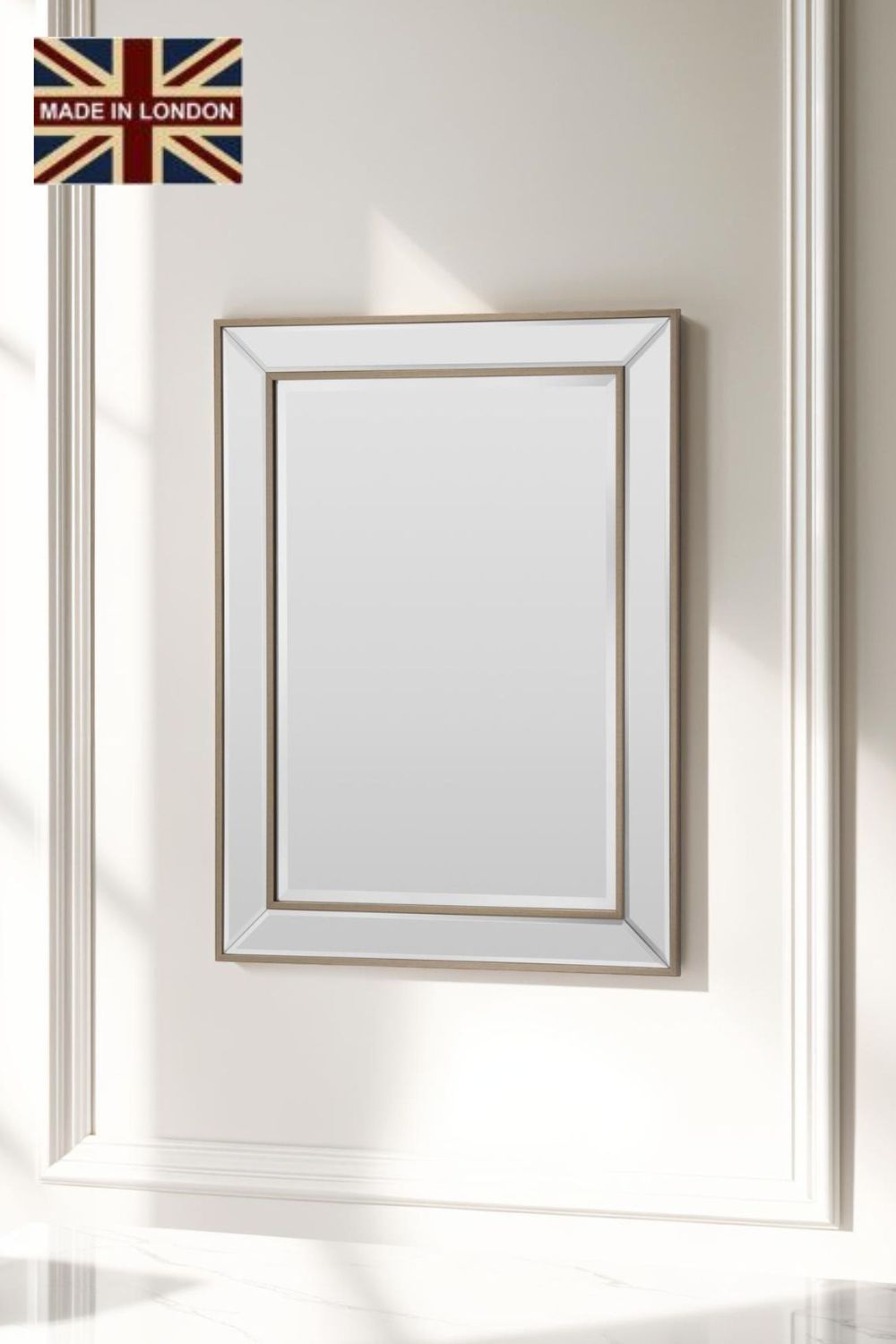 Yearn Mirrors Angled Wall Mirror Brass 77x105cm in Metallic Gold