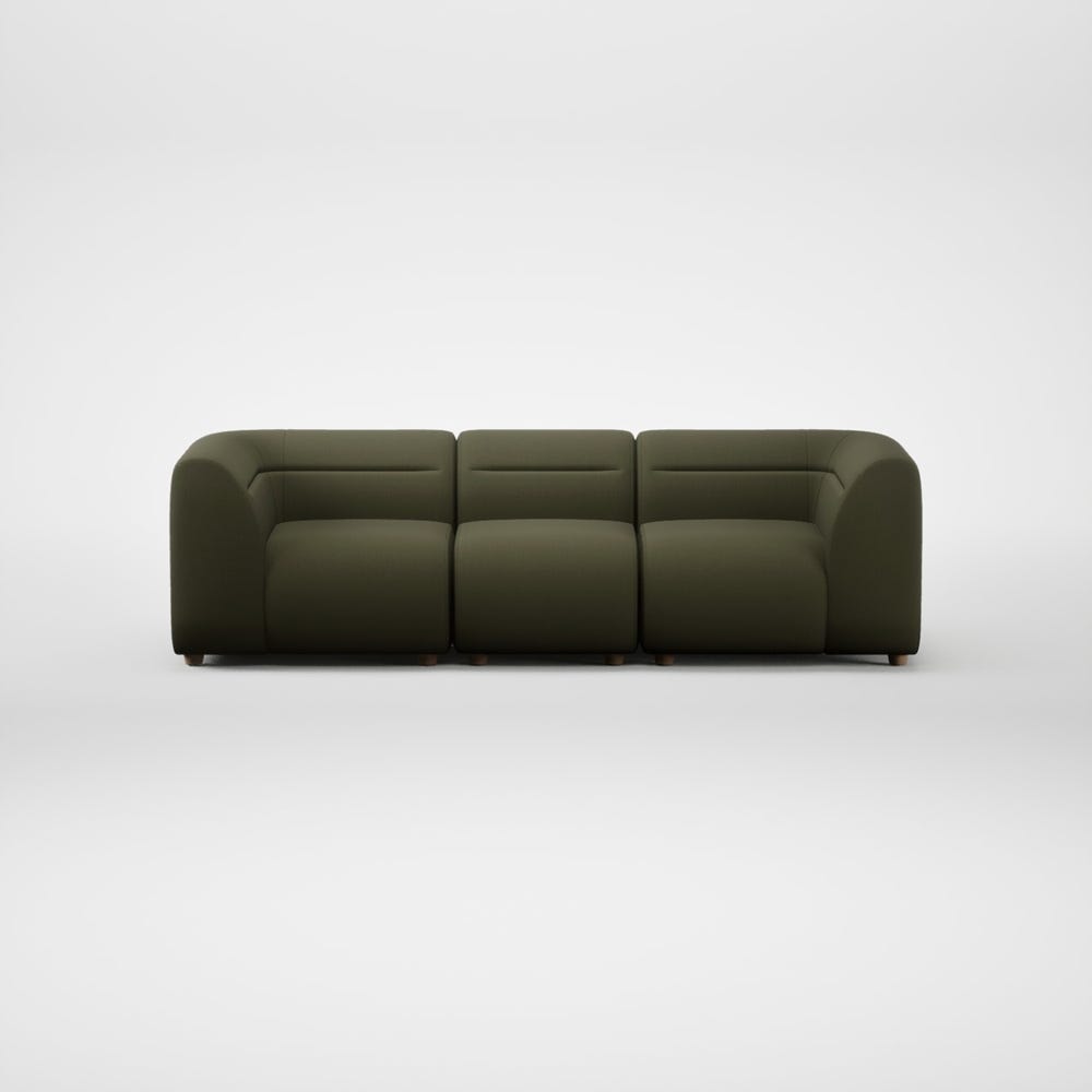 Heal's Lilli 3 Seater Sofa Smart Cotton Linen Myrtle Natural Feet 2