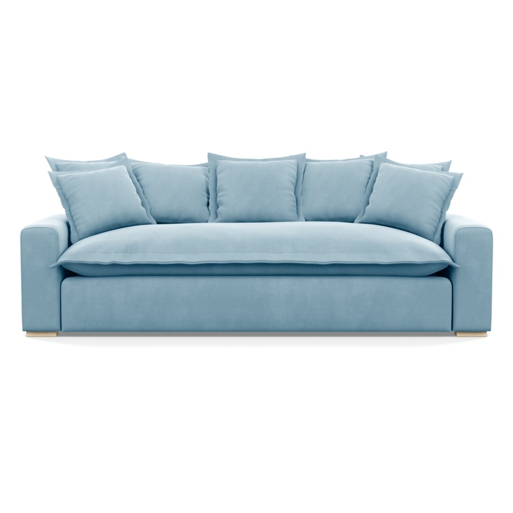 Heal's Brompton 4 Seater Sofa Varese Velvet Sky Natural Feet