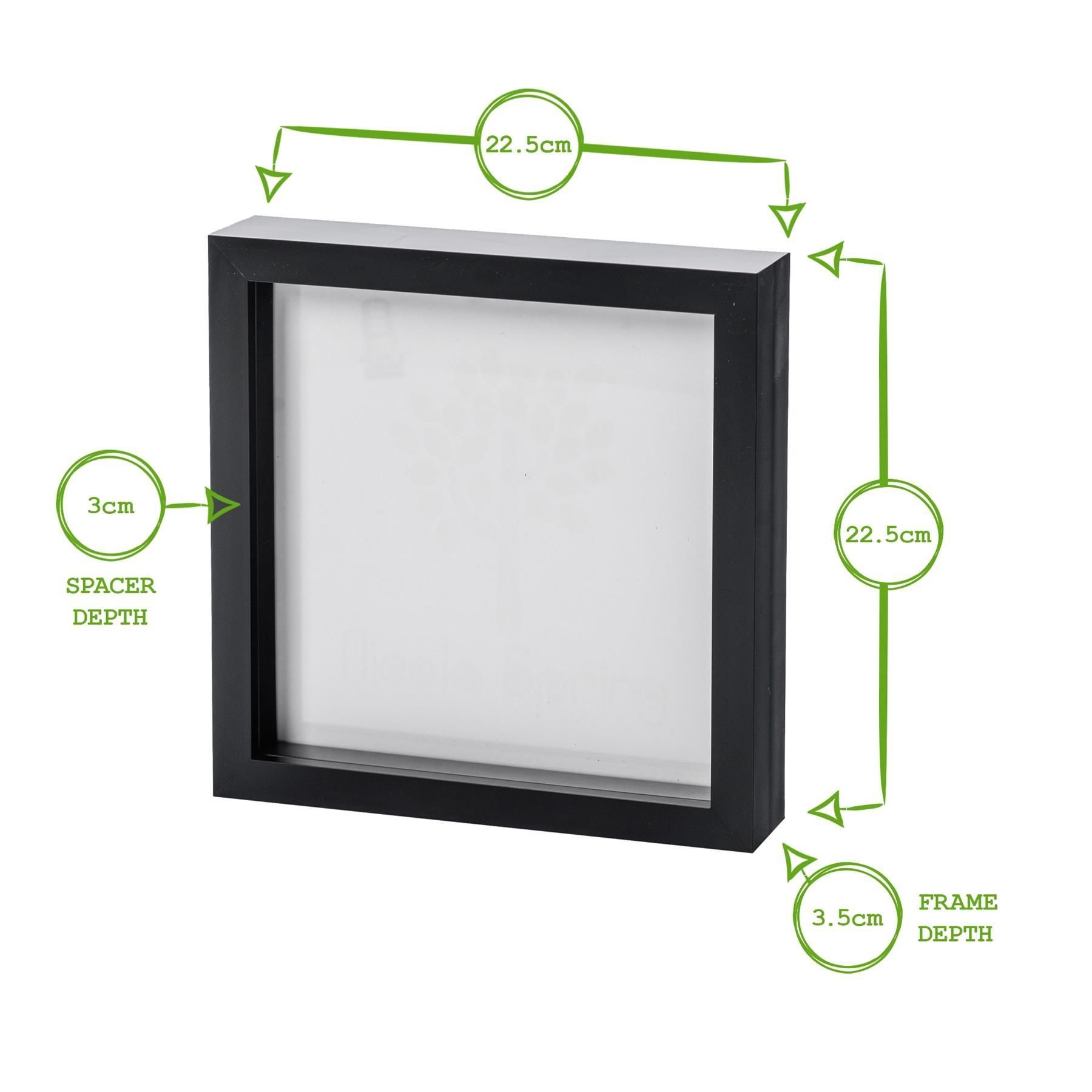 Nicola Spring 3D Box Photo Frames - 8 x 8" - Pack of 2 in Black 4