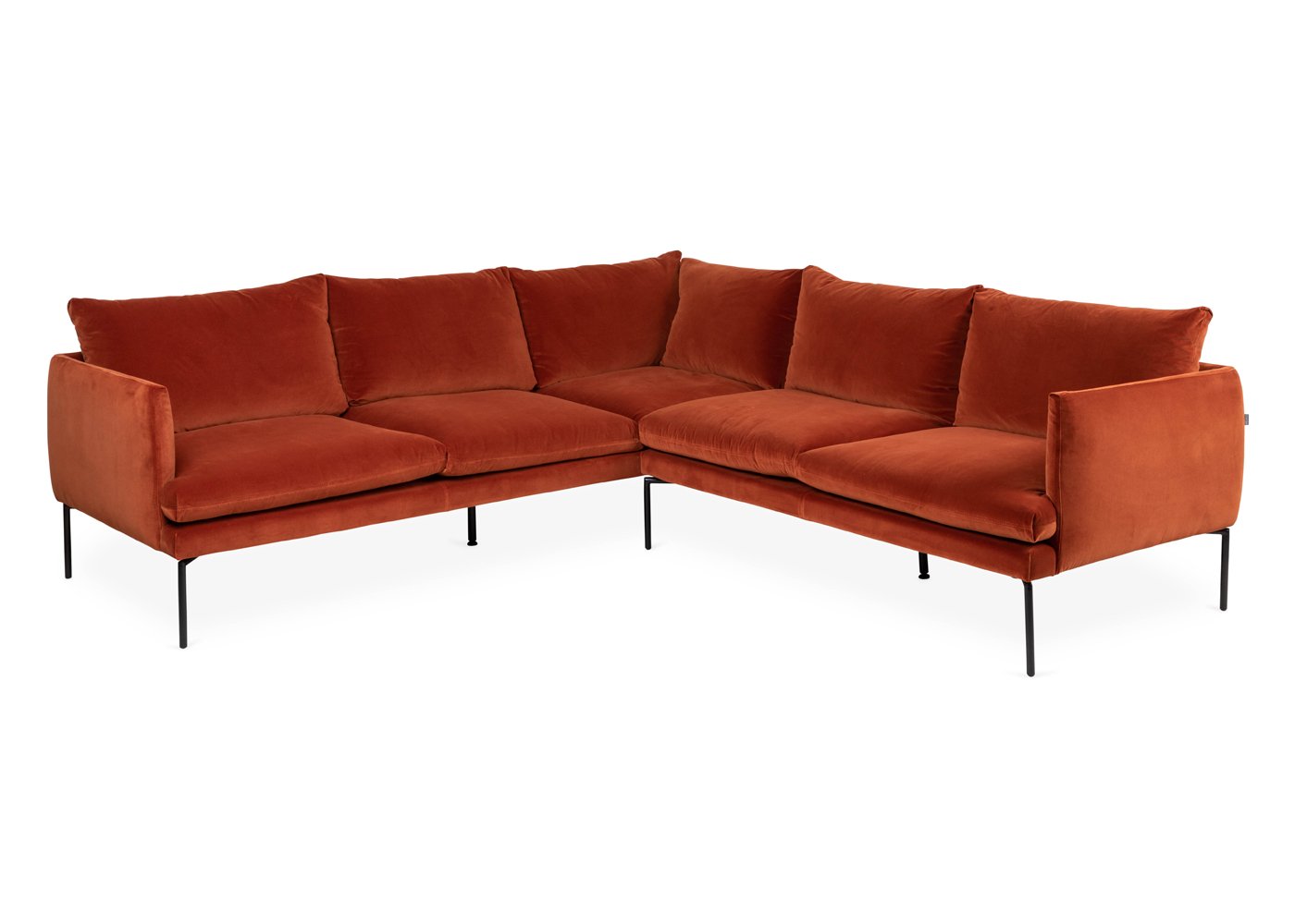 Heal's Matera Large Corner Sofa Leather Grain Light Grey 060
