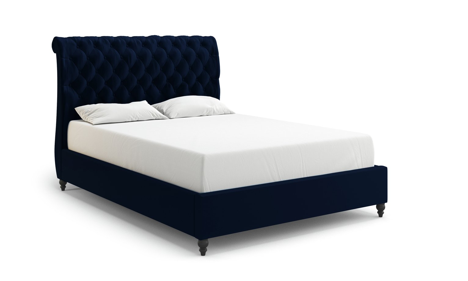 MiBed Cheshire Velvet Superking Bed Frame - Blue