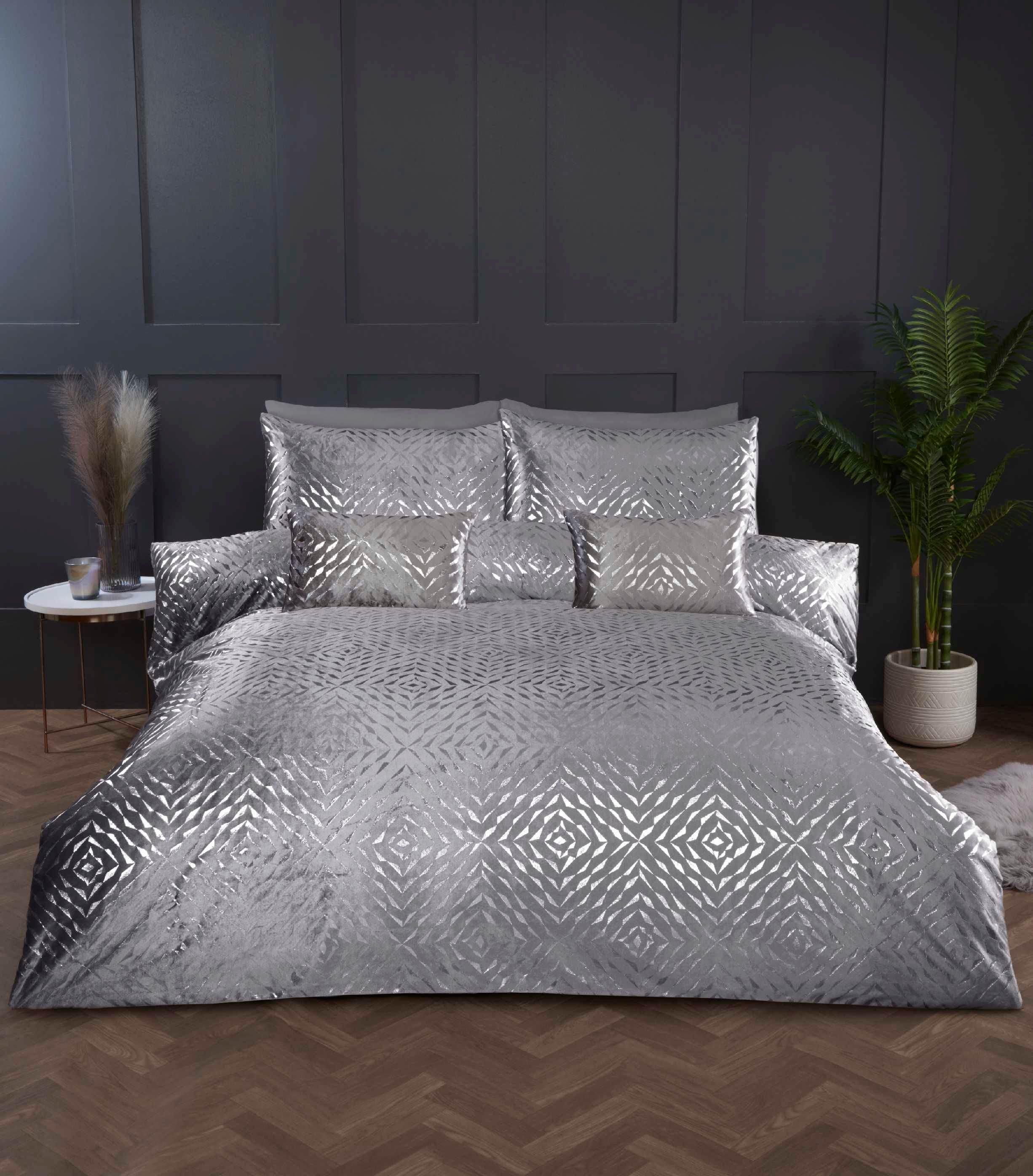 Rapport Home Bellagio Polyester Boudoir Cushion Cover (50 x 30 cm) in Silver