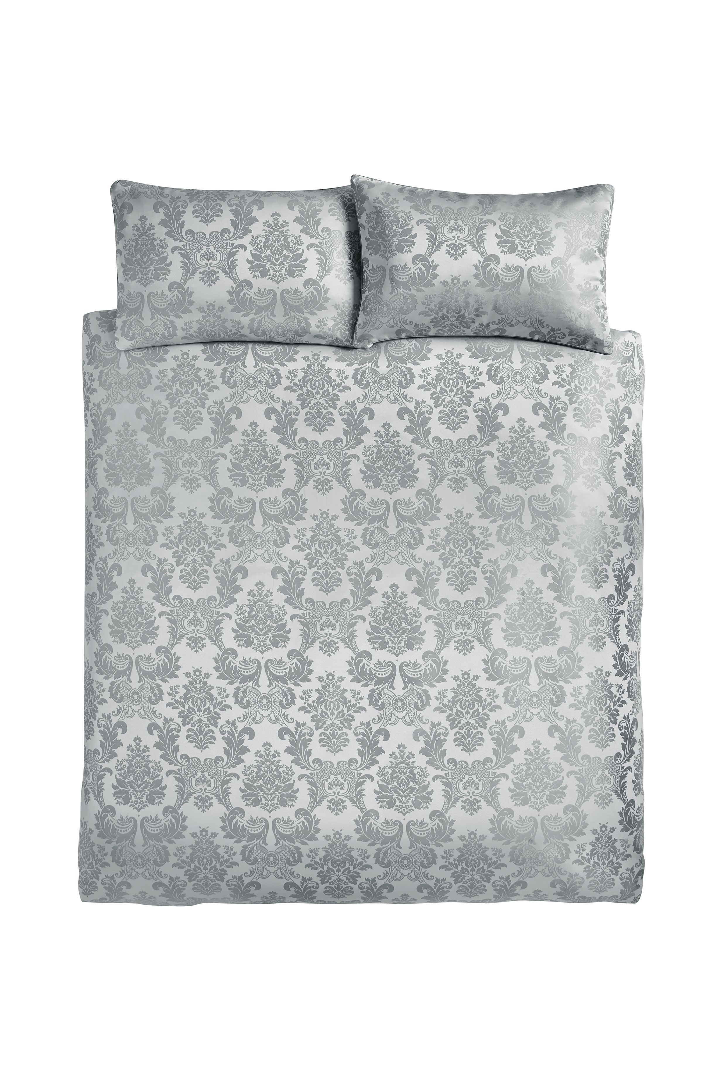 Catherine Lansfield Damask Jacquard Duvet Set in Silver 5