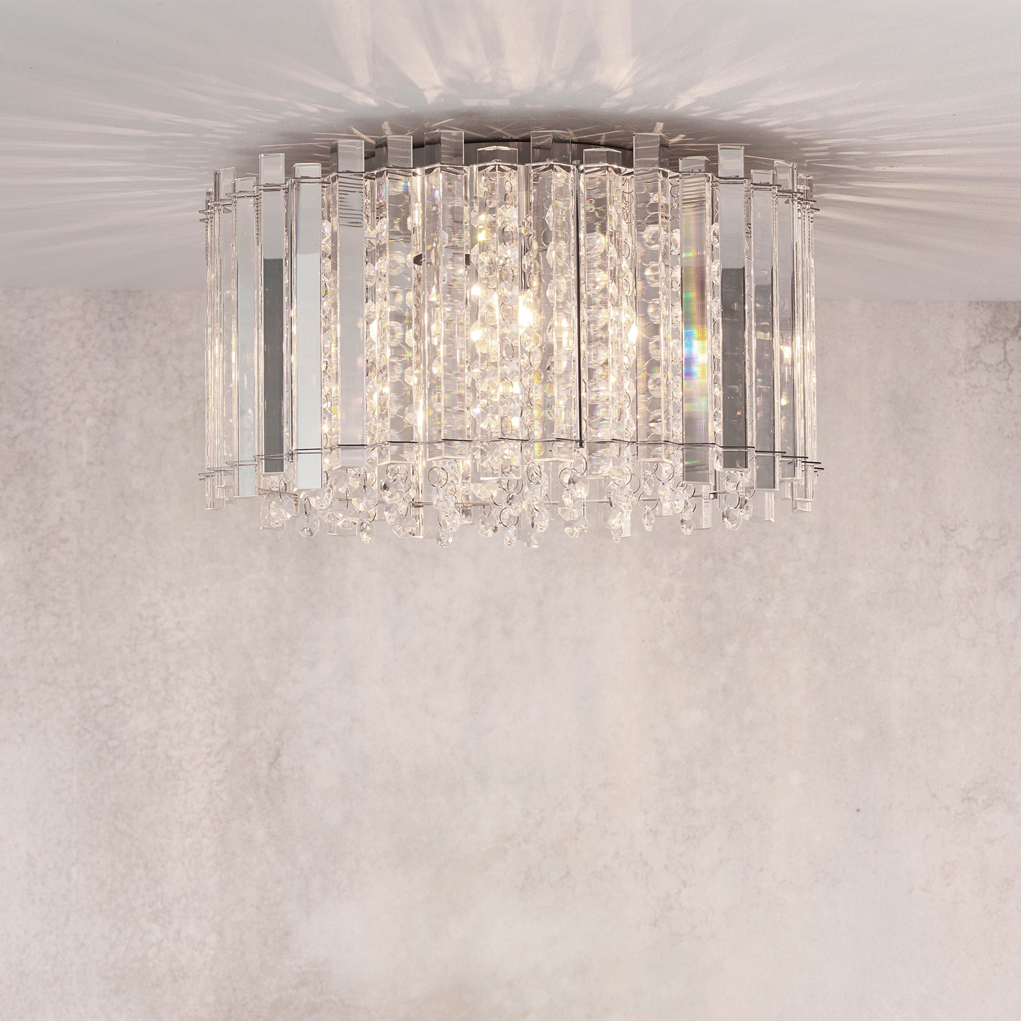 Vogue Crystal Blessing 4 Light Flush Ceiling Light