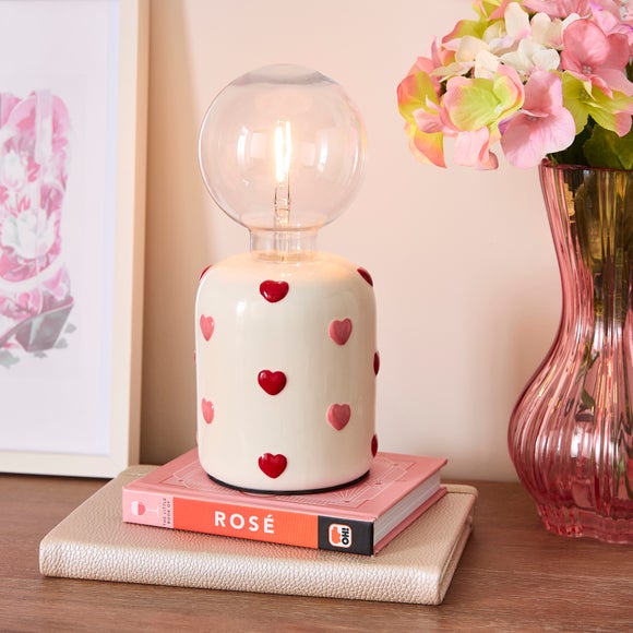 Hattie Heart Exposed LED Bulb Table Lamp