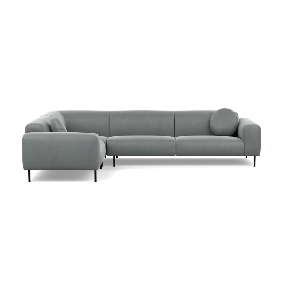 Heal's Luna Medium Left Hand Facing Corner Sofa Marylebone Velvet Smoke Black