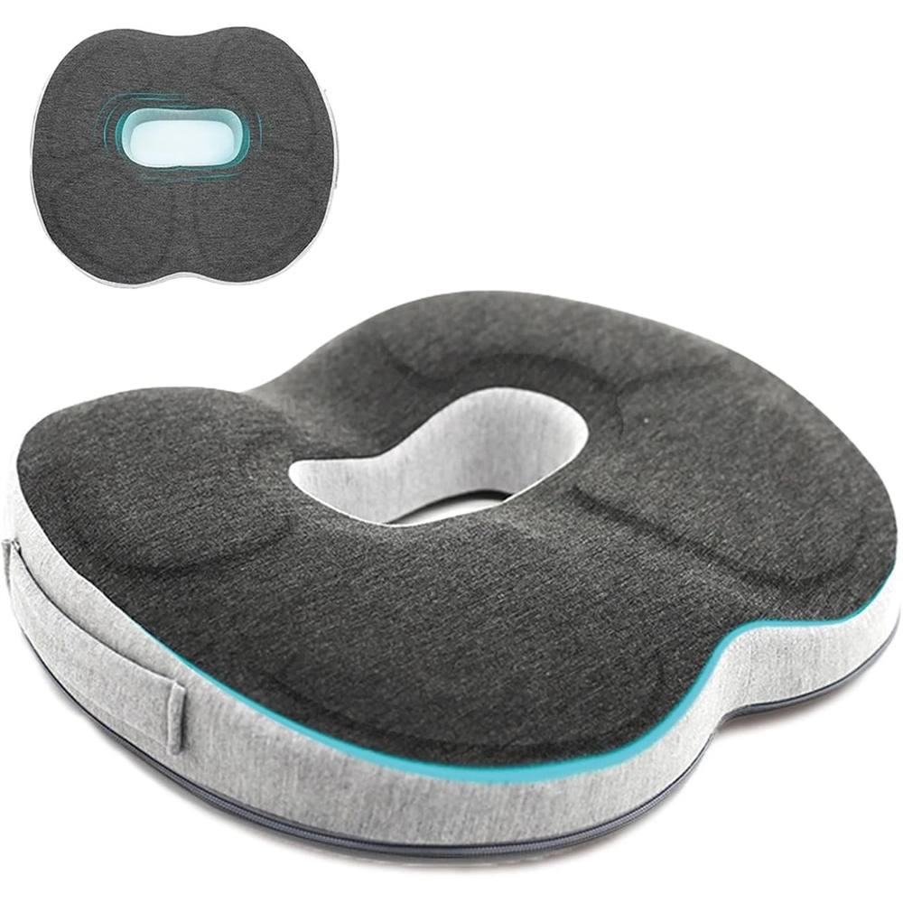 Nordara Cushion Seat Pillow Orthopaedic Coccyx Back Pain Relief Memory Foam in Grey