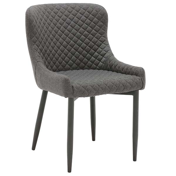 Rivington Fabric Dining Armchair  Dark Grey