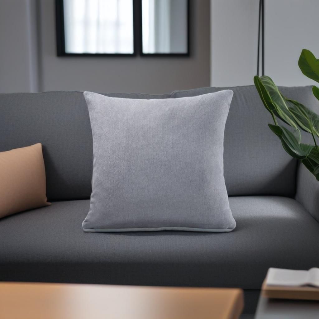 Luxury Living Velvet Chenille Cushion in Silver