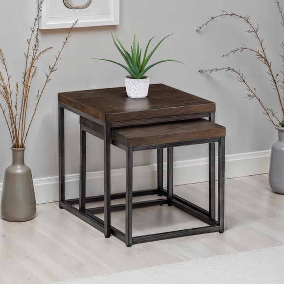 Brooklyn Nesting Side Tables, Dark Oak