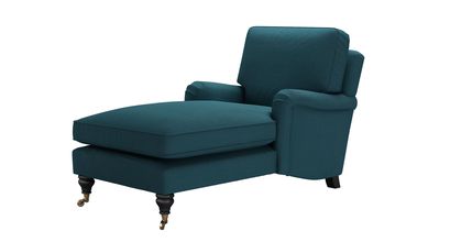 Bluebell Chaise Armchair in Evergreen Brushed Linen Cotton - sofa.com