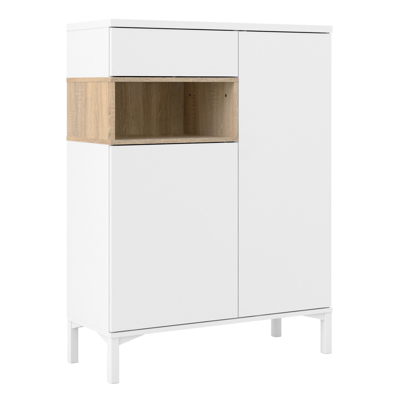 Greyson 2 Door 1 Drawer Sideboard - White & Oak Effect