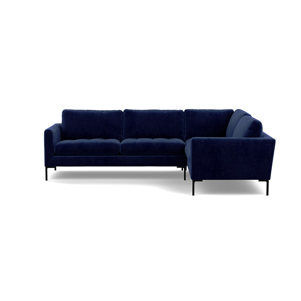 Heal's Eton Right Hand Facing Corner Sofa Smart Luxe Velvet Midnight Black