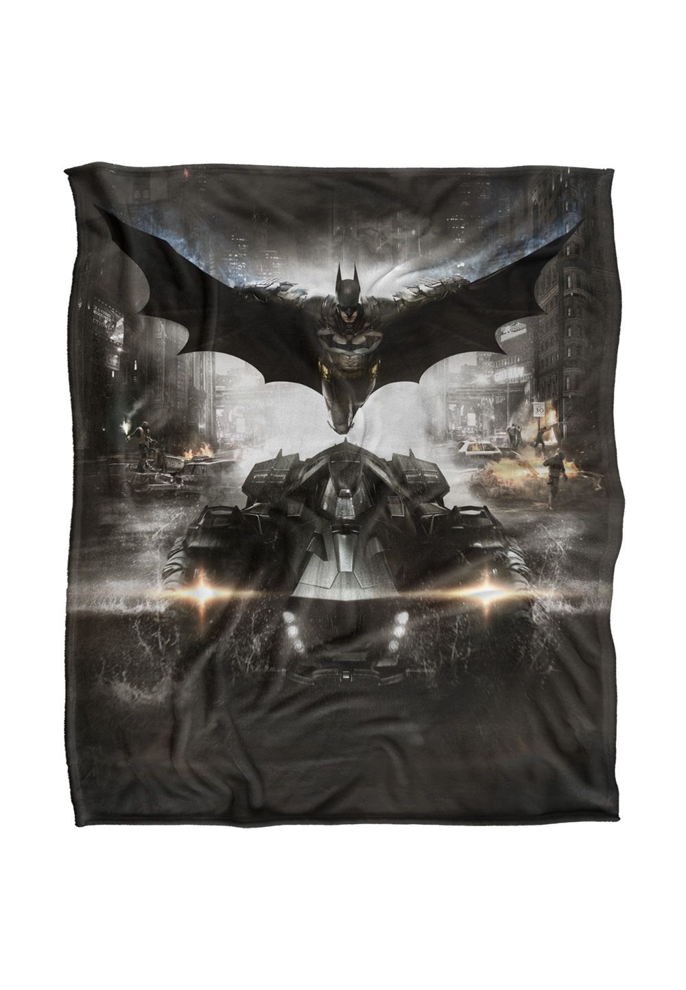 Warner Brothers Batman Arkham Knight Batman Officially Licensed Silky Touch Super Soft Throw Blanket 152 x 127 cm in White