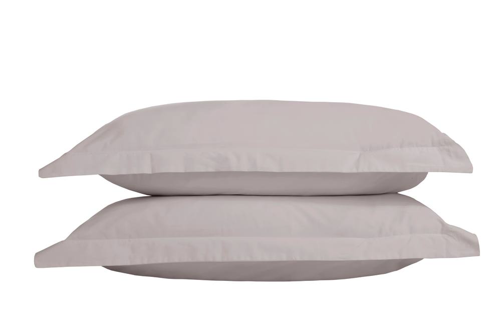 The Linen Consultancy 'TLC 5 Star Hotel Concept' 250TC Cotton Percale Oxford Pillowcase Pair in Silver