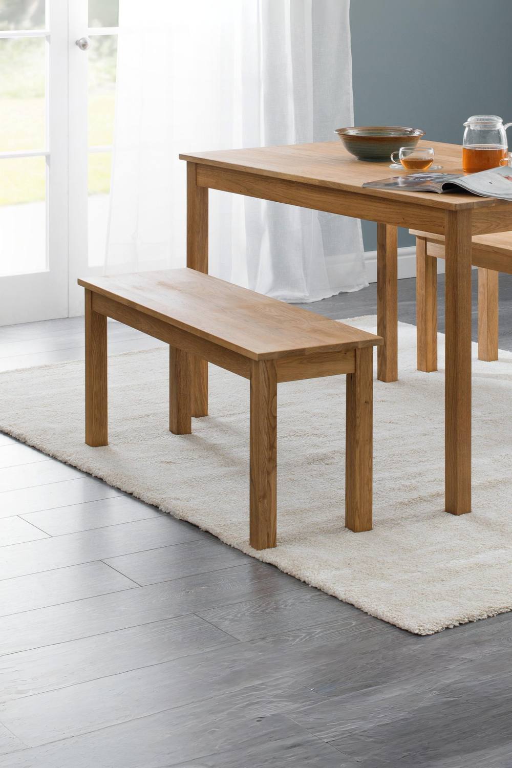Julian Bowen Coxmoor 2 Seater Dining Bench in Light Oak