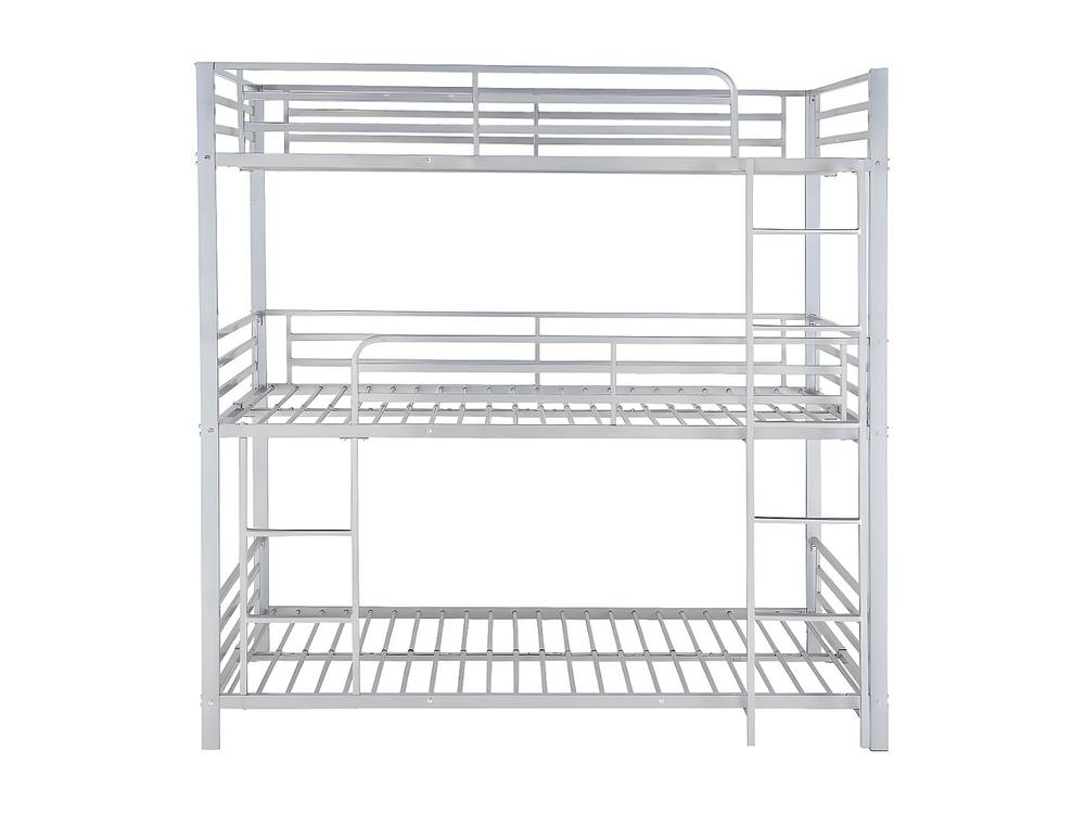 Vente-unique Triple Bunk Beds - 3 X 90 X 190 Cm - Metal - Silver - ELOUAN III