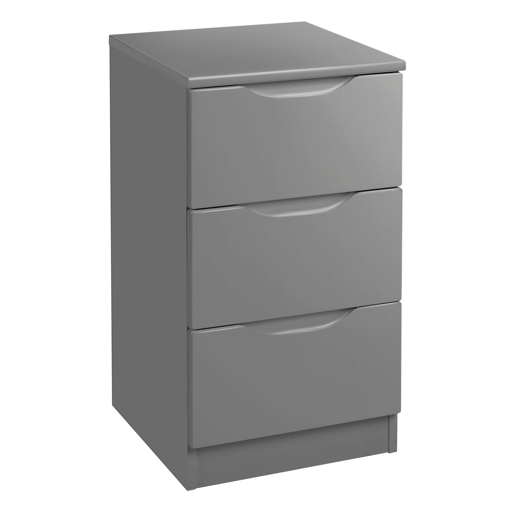 Legato Grey 3 Drawer Bedside Grey