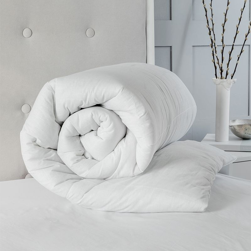 Snug City Summer Duvet 4.5 Tog + 2 Pillow Bundle Polycotton & Hollowfibre Filling in White