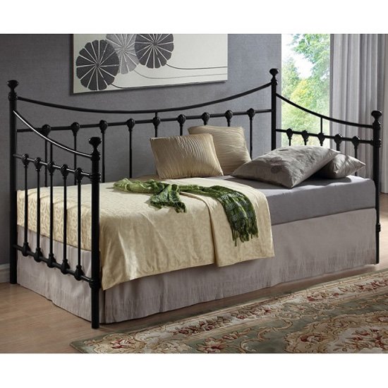 Florida Vintage Style Metal Daybed In Black