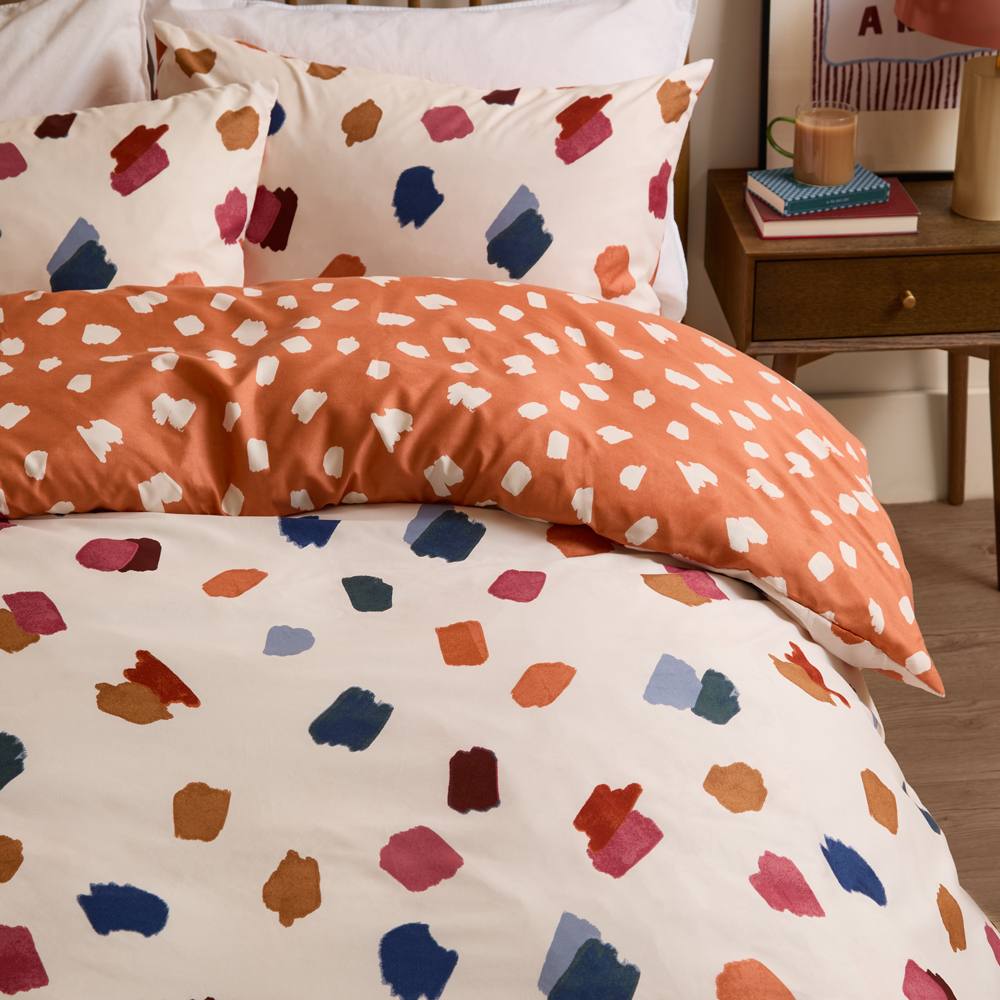 Duvet Day Astrid Reversible Soft Touch Duvet Cover Set in Orange