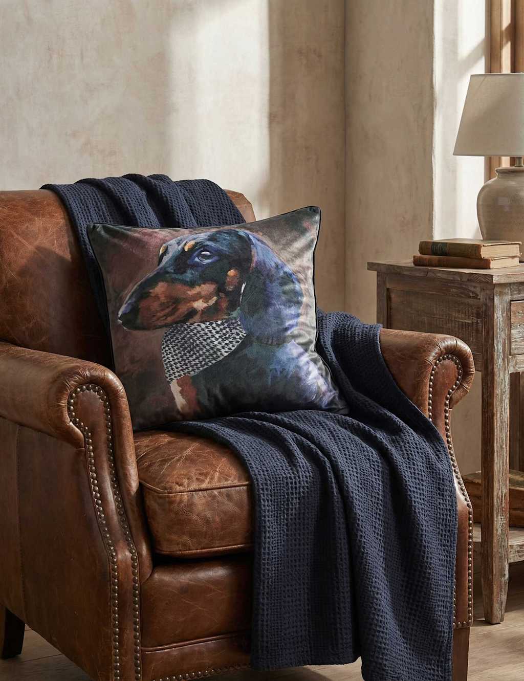 MM Linen Houndstooth Cushion Multi
