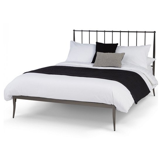 Saturn Precious Metal Super King Size Bed In Black Nickel