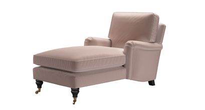 Bluebell Chaise Armchair in Orchid Cotton Matt Velvet - sofa.com