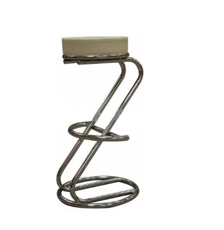 netfurniture Lombardi Z Shaped Breakfast Bar Stool Faux Leather Cream