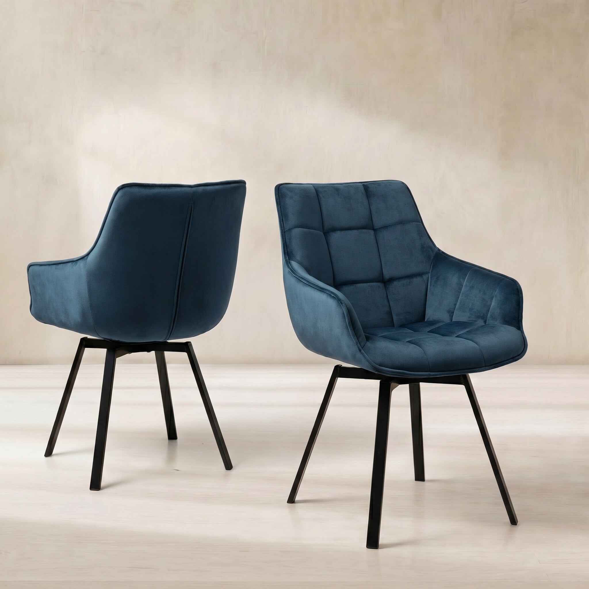 Jasper Leisure Dining Chair With Arms, Blue Velvet | Barker & Stonehouse