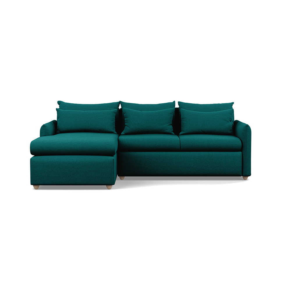 Heal's Pillow Medium LHF Corner Chaise Sofa Bed Brushed Cotton Pine Natural