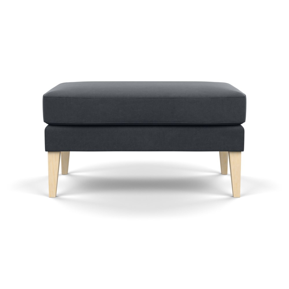 Heal's Richmond Ottoman Linen Dark Grey Natural Ash Feet