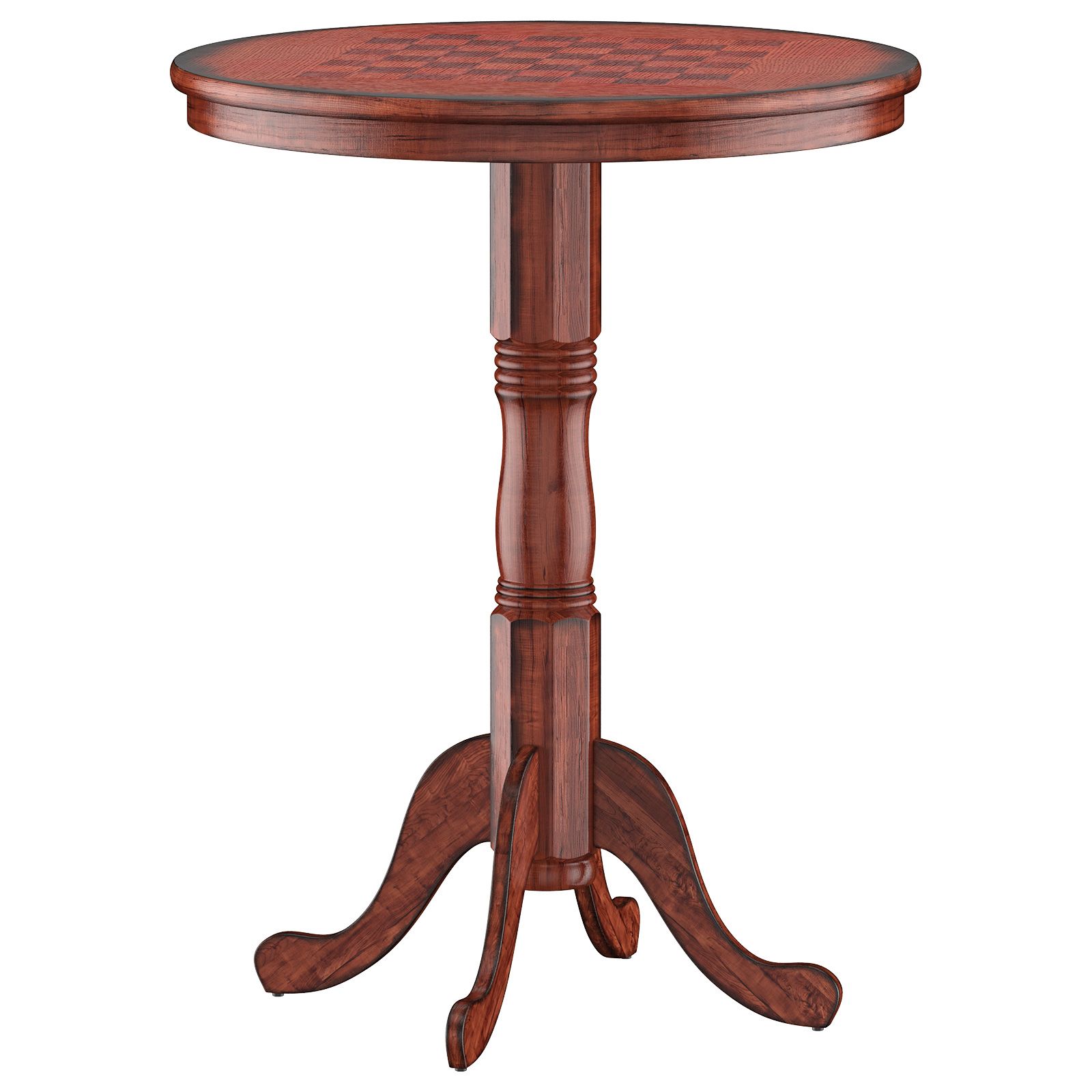 Costway Round Pub Pedestal Side Table w/ Stable Base Wooden Dining Table in Dark Brown