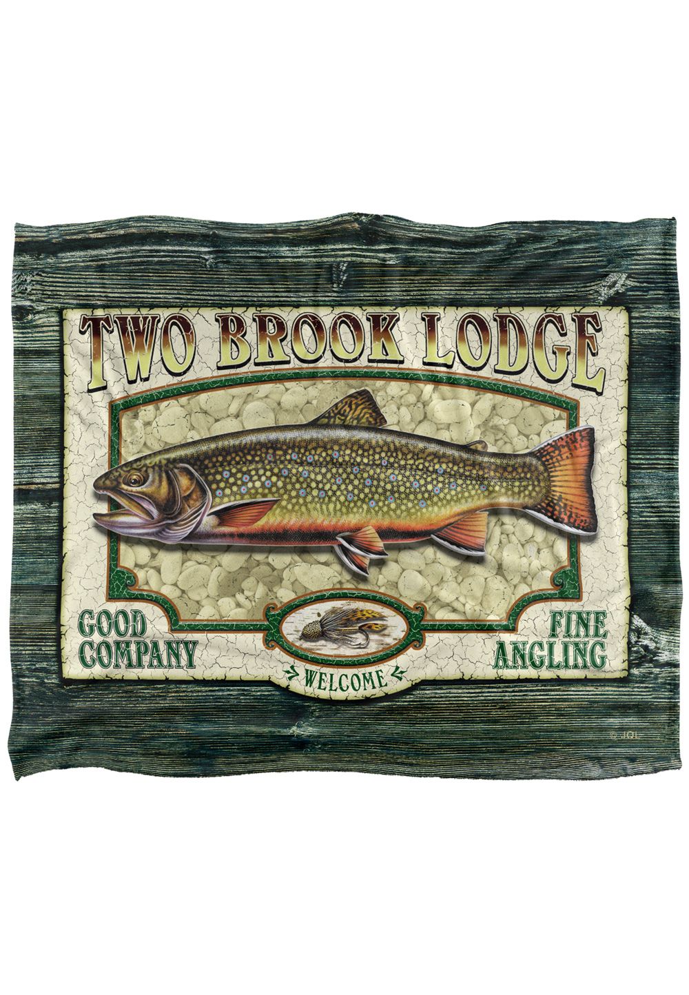 JQ Licensing Two Brook Lodge Sign Silky Touch Super Soft Throw Blanket 152 X 127 cm in White