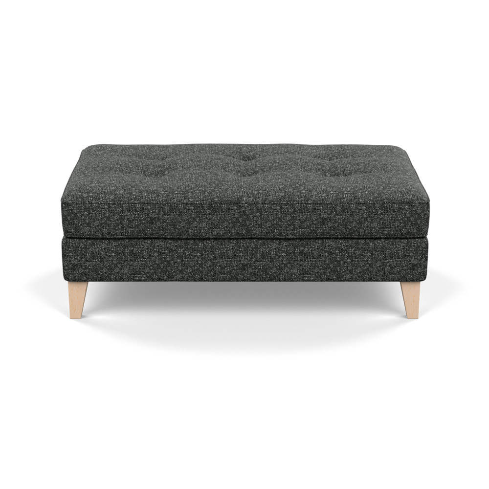 Heal's Mistral Footstool Brecon Charcoal Natural Feet