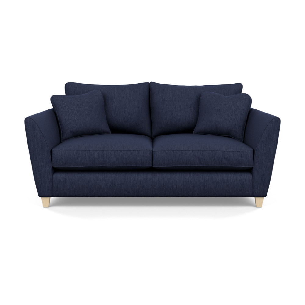 Heal's Torino 3 Seater Sofa Smart Linen Navy Natural Ash Feet
