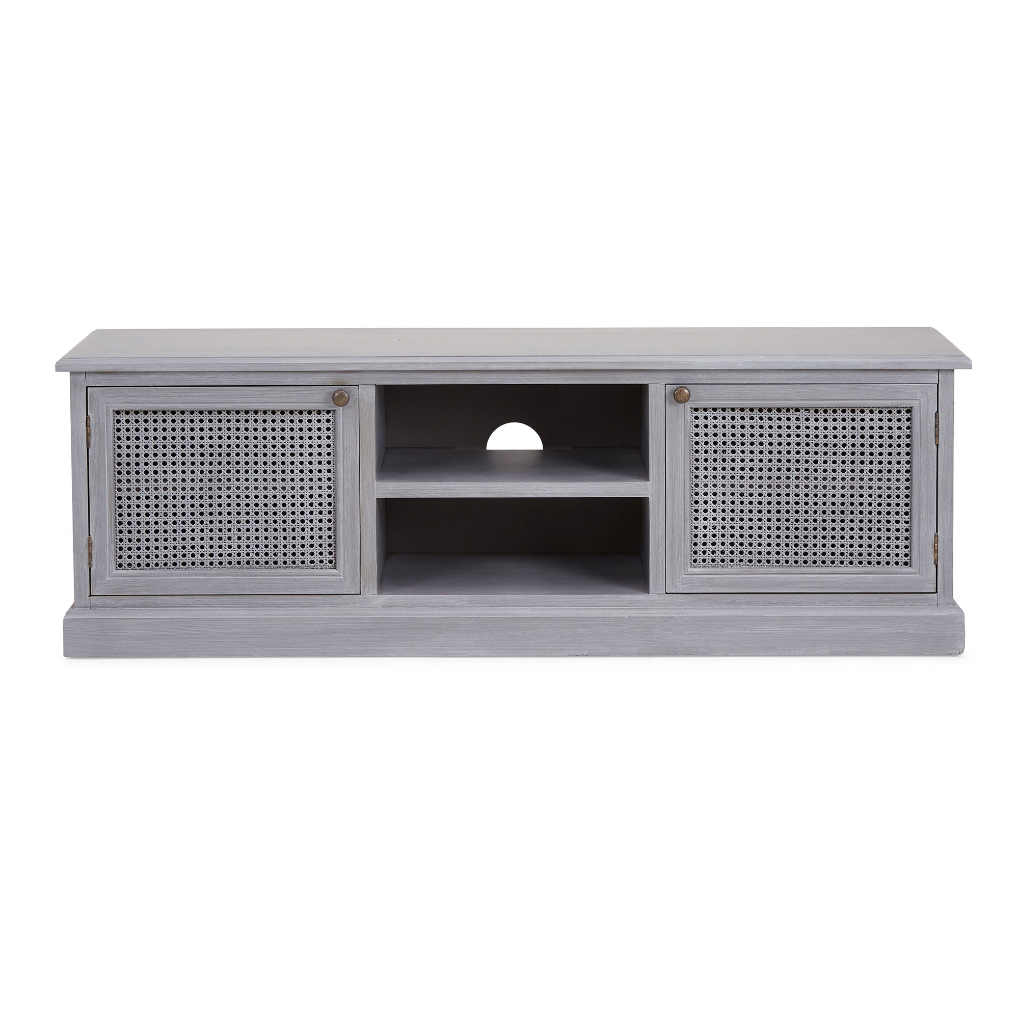 Lucy Cane Grey Wide TV Stand Slate (Grey)