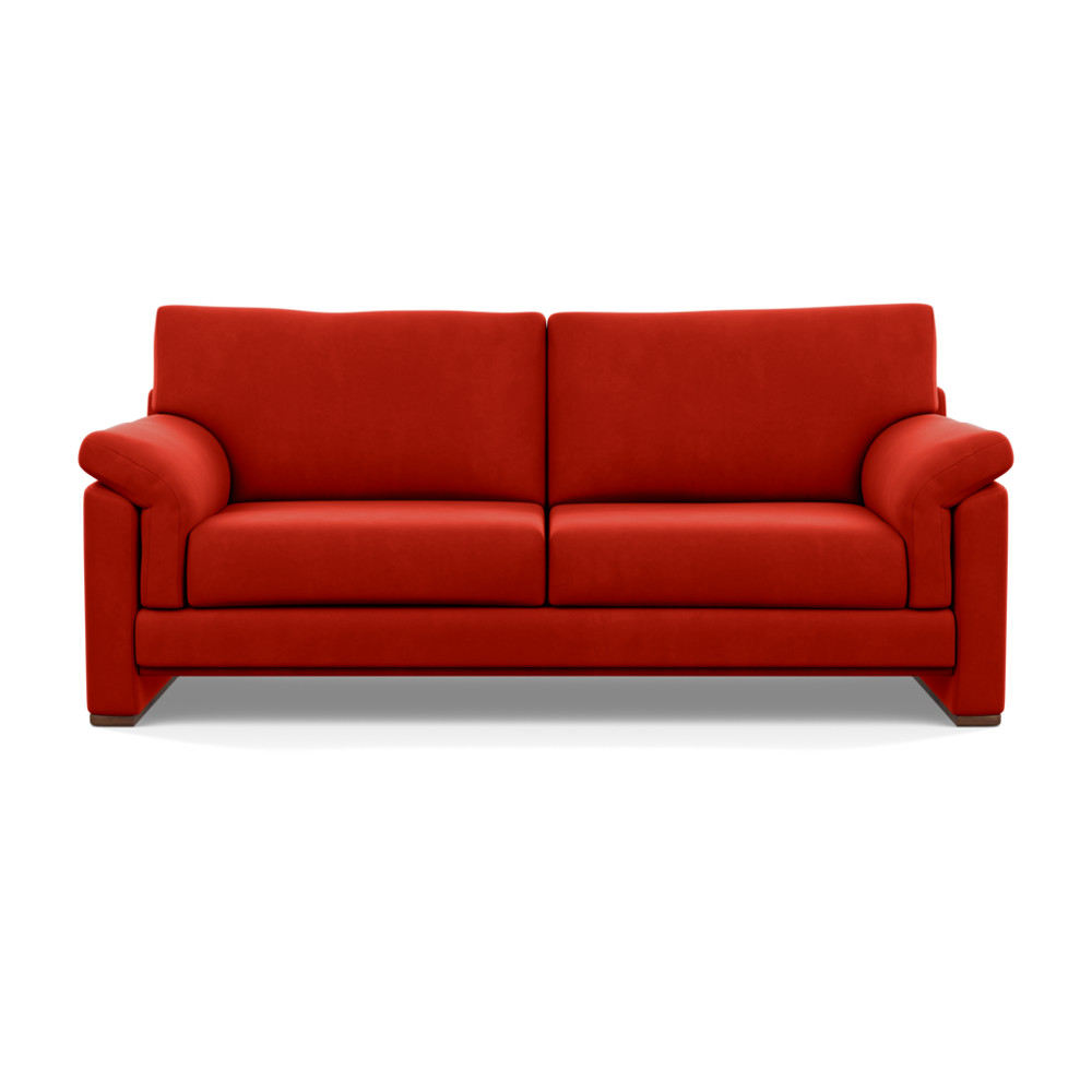 Heal's Paris 3 Seater Sofa Varese Velvet Terracotta Walnut Feet
