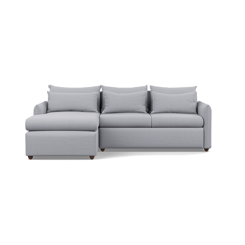 Heal's Pillow Medium LHF Corner Chaise Sofa Bed Brushed Cotton Pewter