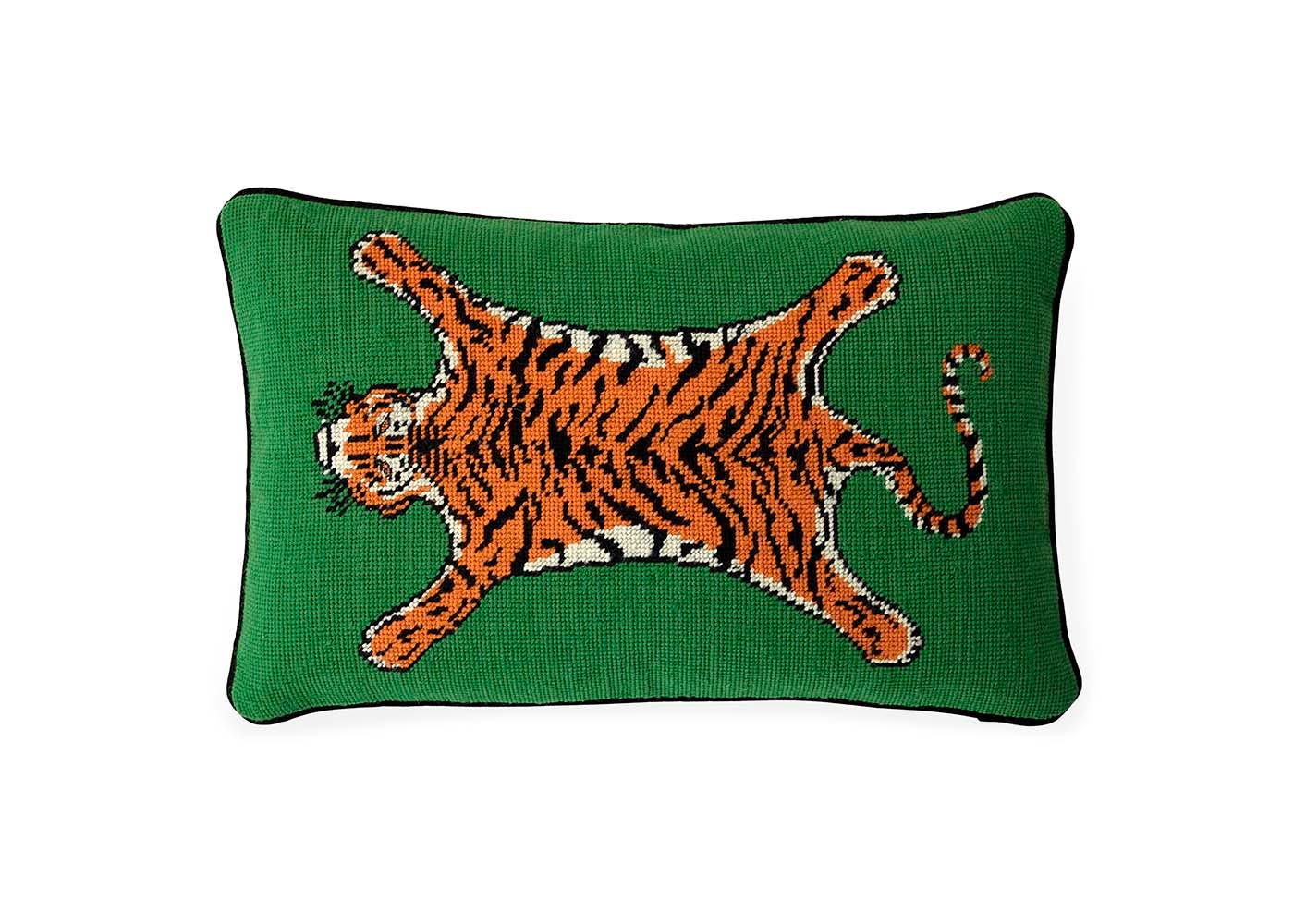 Jonathan Adler Tiger Needlepoint Cushion