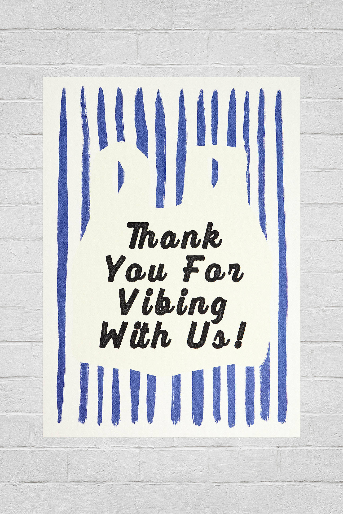 Thank You For Vibing 30x40 Wall Art Print - Blue