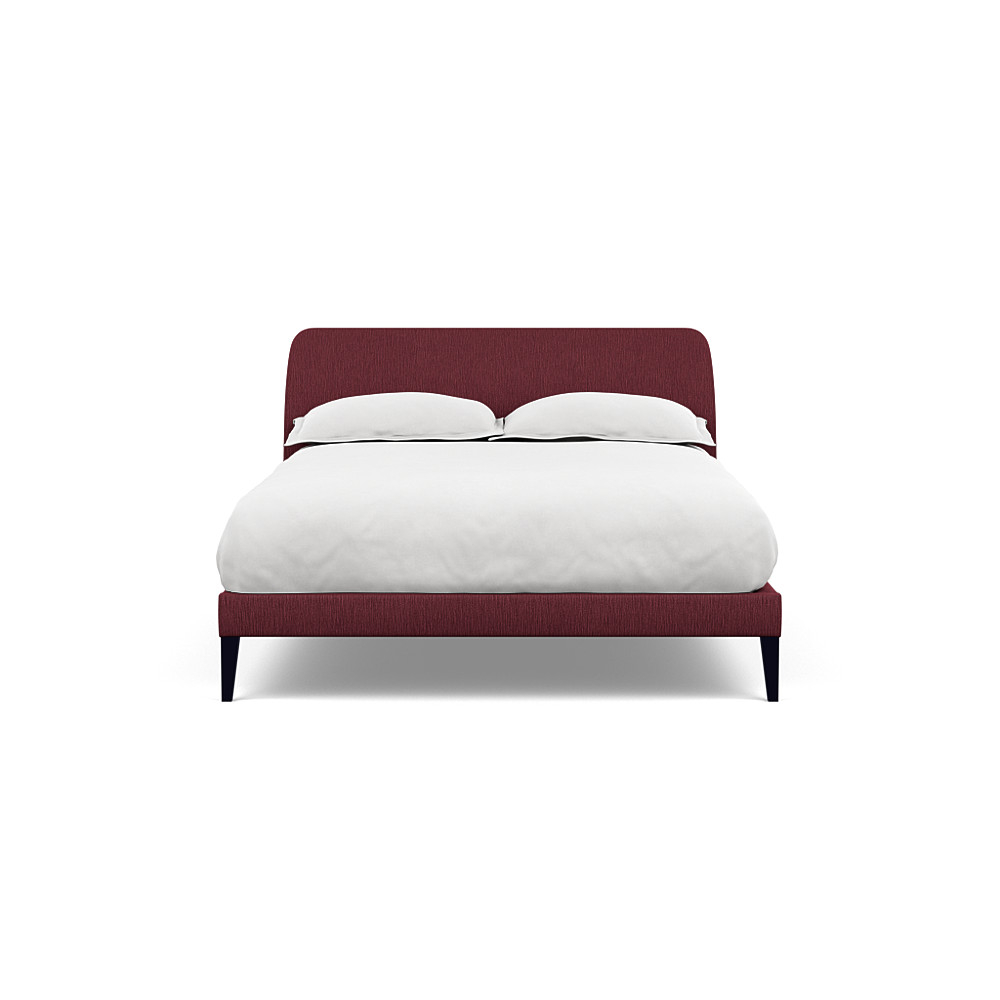 Heal's Wallis Bedstead Double Smart Linen Mix Maroon Black Feet