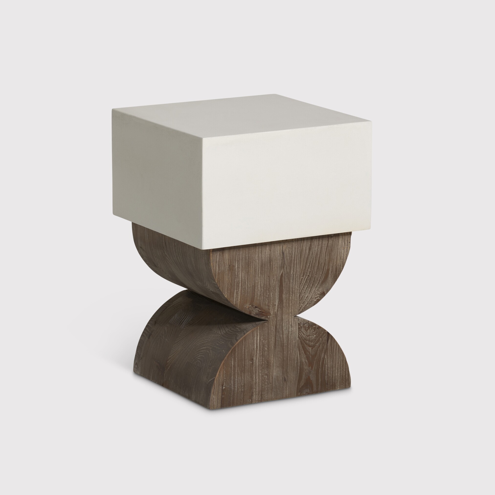 Turvey End Table 35x35x50cm, White Concrete | Barker & Stonehouse